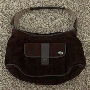 Lacoste brown corduroy purse